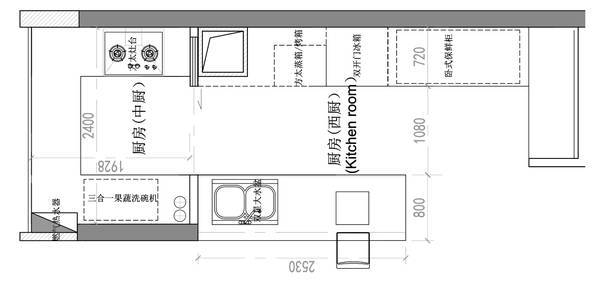 中厨面积-开放式厨房